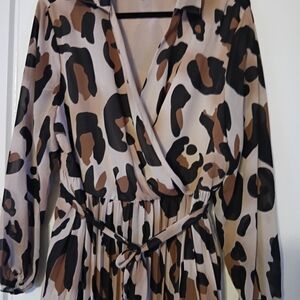 Leopard Print Wrap Dress